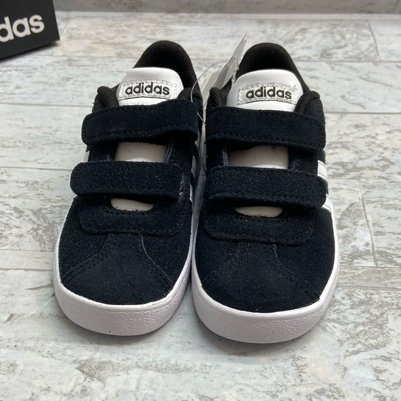 Adidas toddlers VL Court 2.0  black & white shoes - Picture 6 of 8